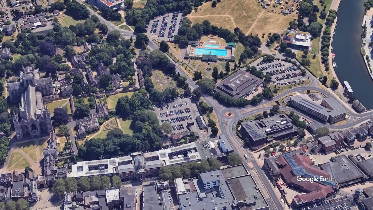 Peterborough View 3D  Aerial Tour of a Historic UK City  England in 4K