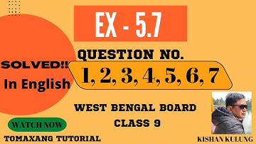 WB Class-9th maths Chapter-5|Ex-5.7|Linear Simultaneous Equation|Qno. 1, 2, 3, 4, 5, 6 & 7