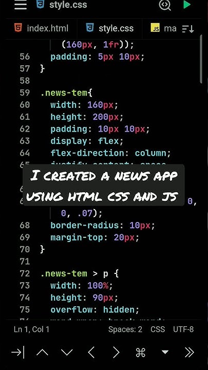 I Created A News App Using HTML CSS and Javascript... - YouTube
