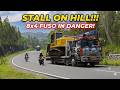 DANGER! Oversize 8x4 Fuso Convoy Stalls on Extreme Steep Mountain!