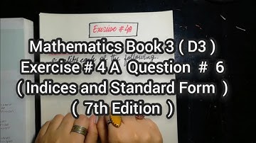 Mathematics Book 3 (D3) |  7th Edition | Exercise # 4 A | Q # 6 | Ifra Syed | in Urdu\Hindi