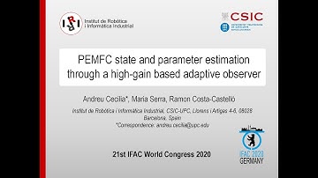 PEMFC state and parameter estimation through a high-gain based adaptive observer.