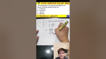 CIVIL SERVICE EXAM 2023 - MATH - SPEED, DISTANCE AND TIME PROBLEM
