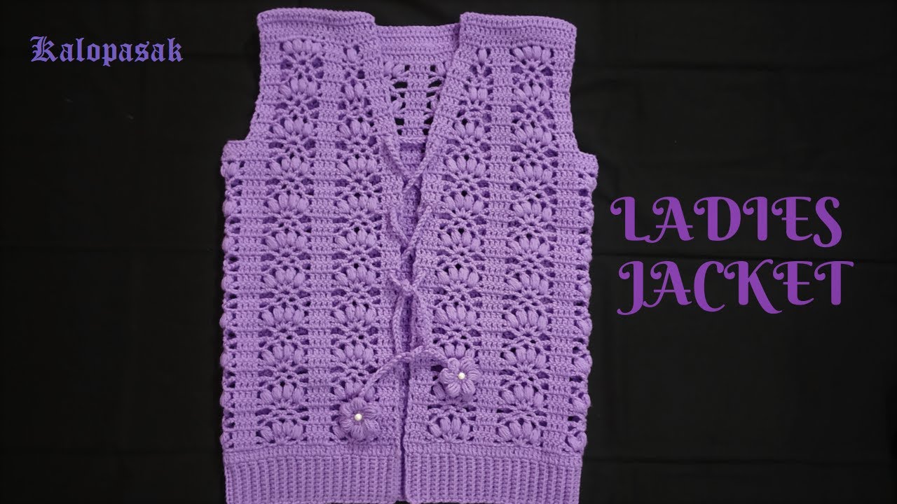 Crochet Ladies Jacket Part 1, Sweater Lacy Pattern Cardigan, Young Girl's Favorite Jacket (Eng Sub)