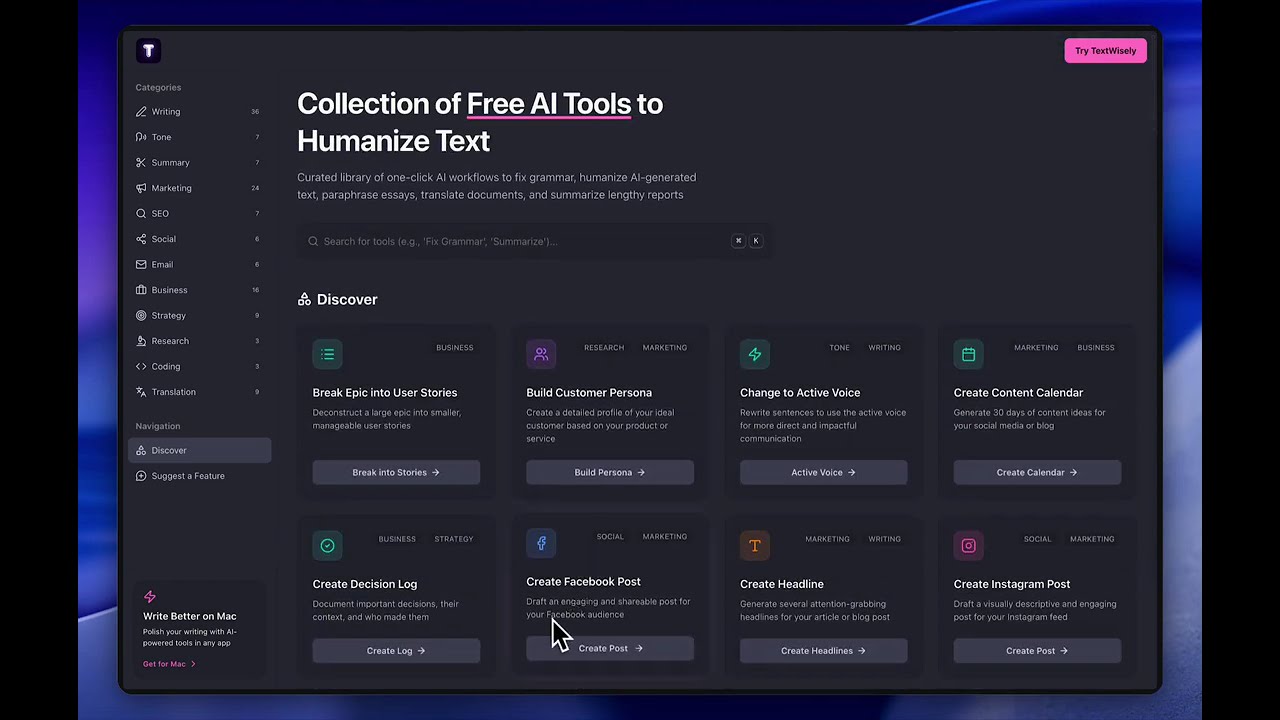 Free AI Writing Tools for Learning, Business, SEO, Marketing