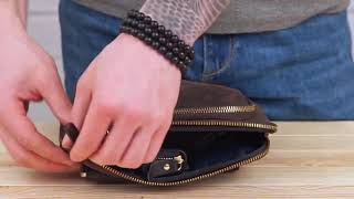Обзор кожаной мужской сумки SHVIGEL 11091 коричневого цвета