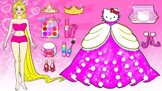 DIY Ideas for Dolls - Como fazer o livro de jogos de papel da Hello Kitty - LOL Surprise DIYs