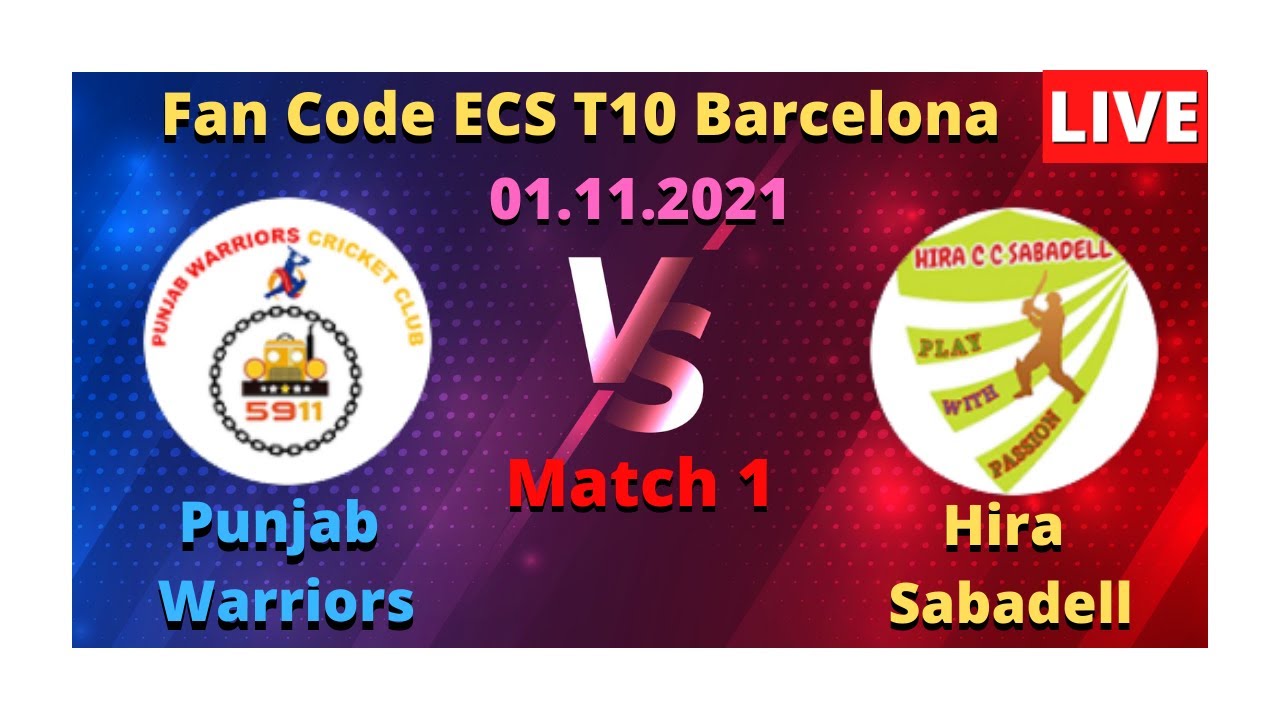 Punjab Warriors Vs Hira Sabadell, Fan Code European Cricket T10 Barcelona Live Score Streaming 2021