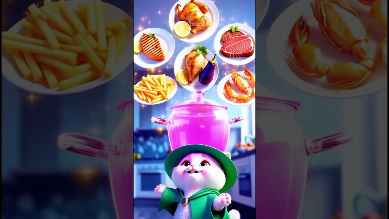 Magical Pot, Magical Food! Wizard Kitten Makes a Girl Smile! #cats #kitten #meow #shorts