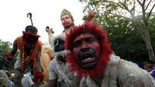 Hindu devotees mark birthday of monkey-god Hanuman