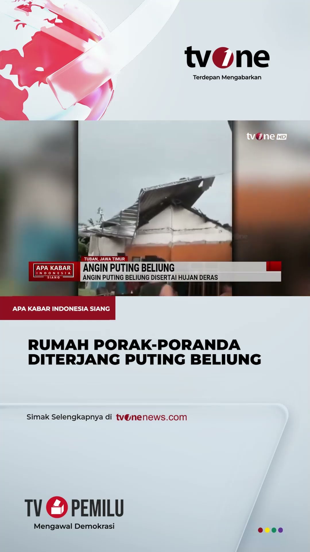 Angin Puting Beliung Disertai Hujan Deras Memporak porandakan Rumah Warga | tvOne