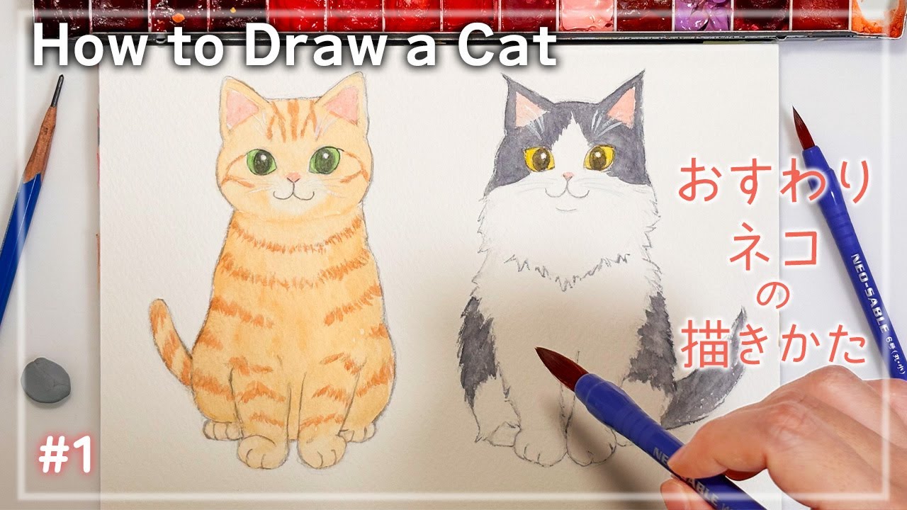 cat 絵画　イラスト　ドローイング owl_13 | Cat Portrait「guandangさん」 あちゃ目の揺り戻し