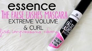 {MMM}: NEW Essence THE FALSE LASHES EXTREME VOLUME & CURL MASCARA || First Impressions + Demo
