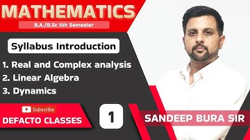 Syllabus Introduction || B.A/B.Sc 6th Semester || Real & Complex Analysis, Linear Algebra, Dynamics