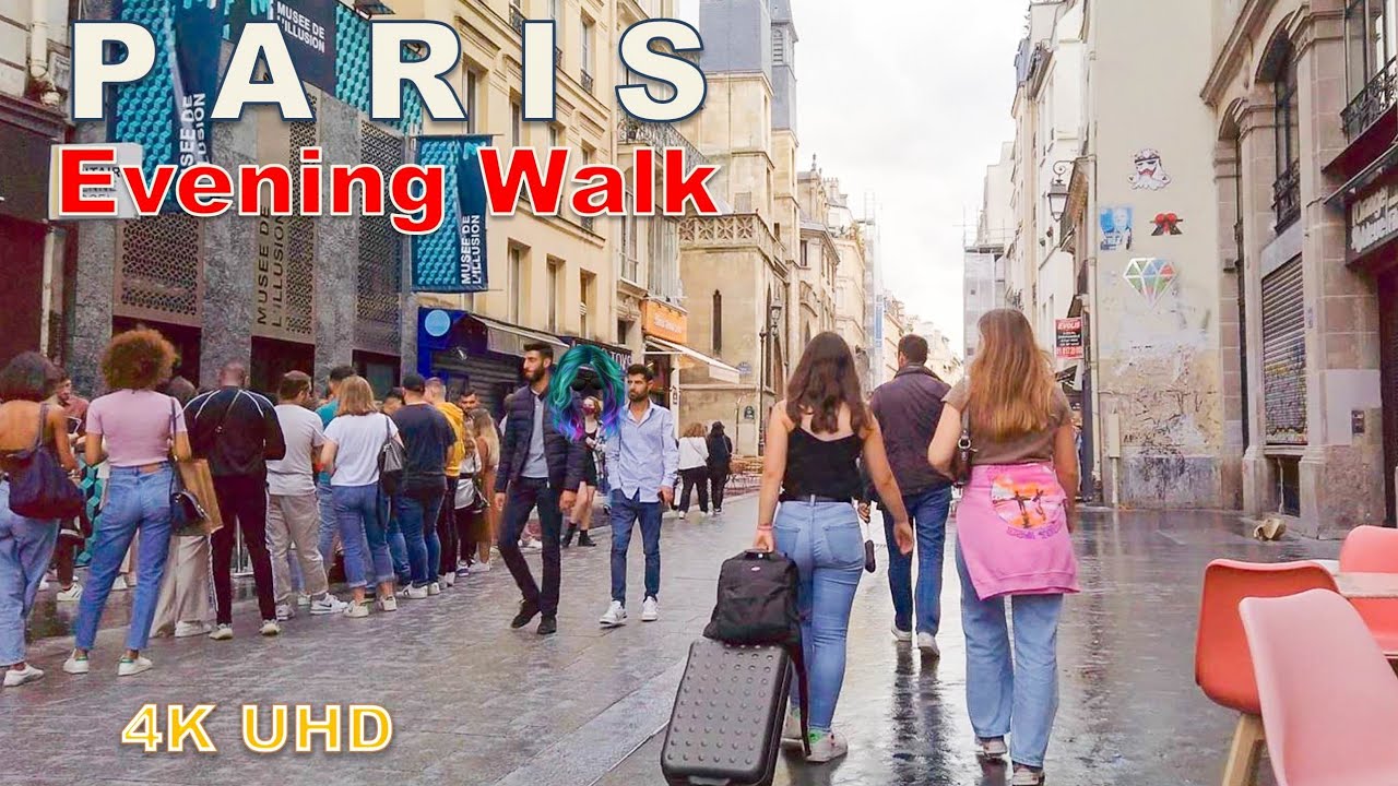Paris evening walk Rue Saint Denis [4K] YouTube