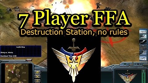 7 Player FFA - USA - No Rules | C&C Generals Zero Hour | No Commentary