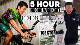 VO2 Bike Day vs Ice Storm: 5-Hour Indoor Challenge!