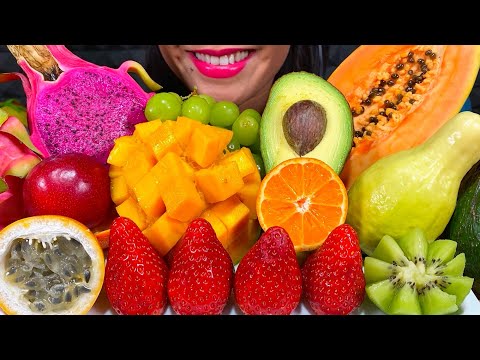 ASMR FRESH FRUIT PLATTER *MAKAN BUAH SEGAR* ताजे फल खाएं MUKBANG MASSIVE Eating Sounds