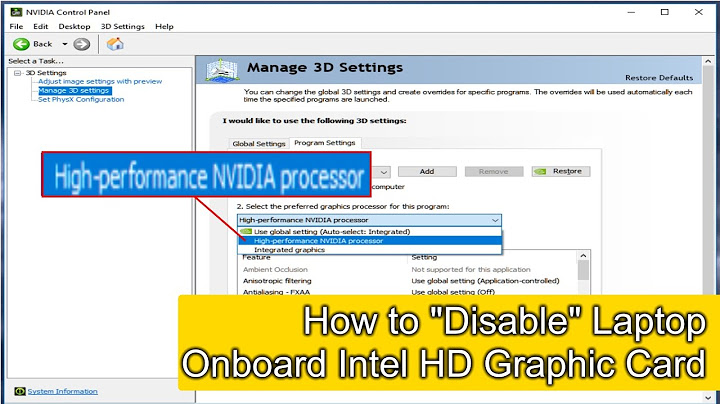 How to "Disable" Laptop / Notebook Onboard Intel HD Graphic Card