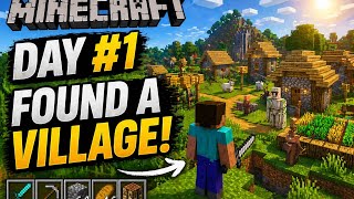 😱 Best Start Ever?! Minecraft Day 1 Village Discovery!  😱 
