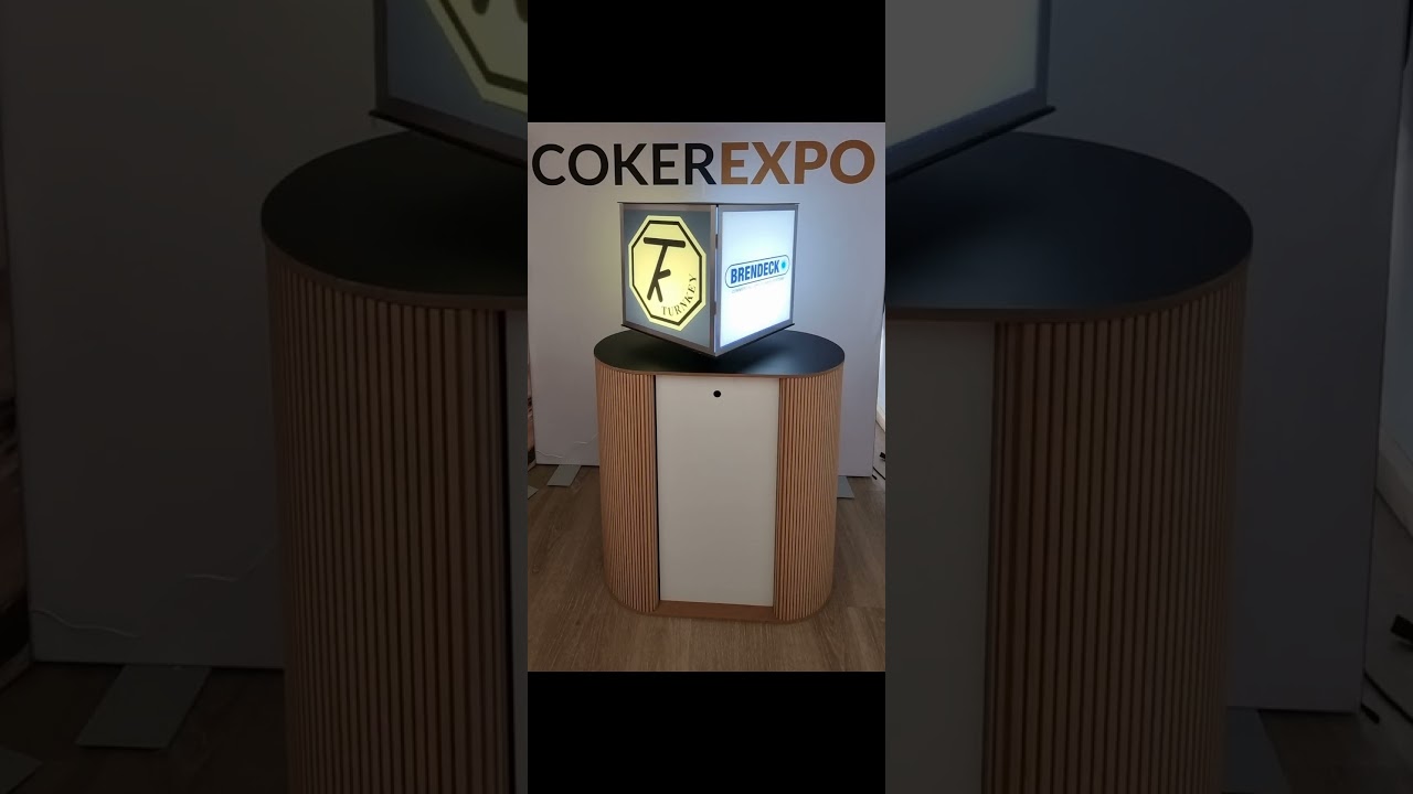 Revolving Sign, illuminated Company logo display 