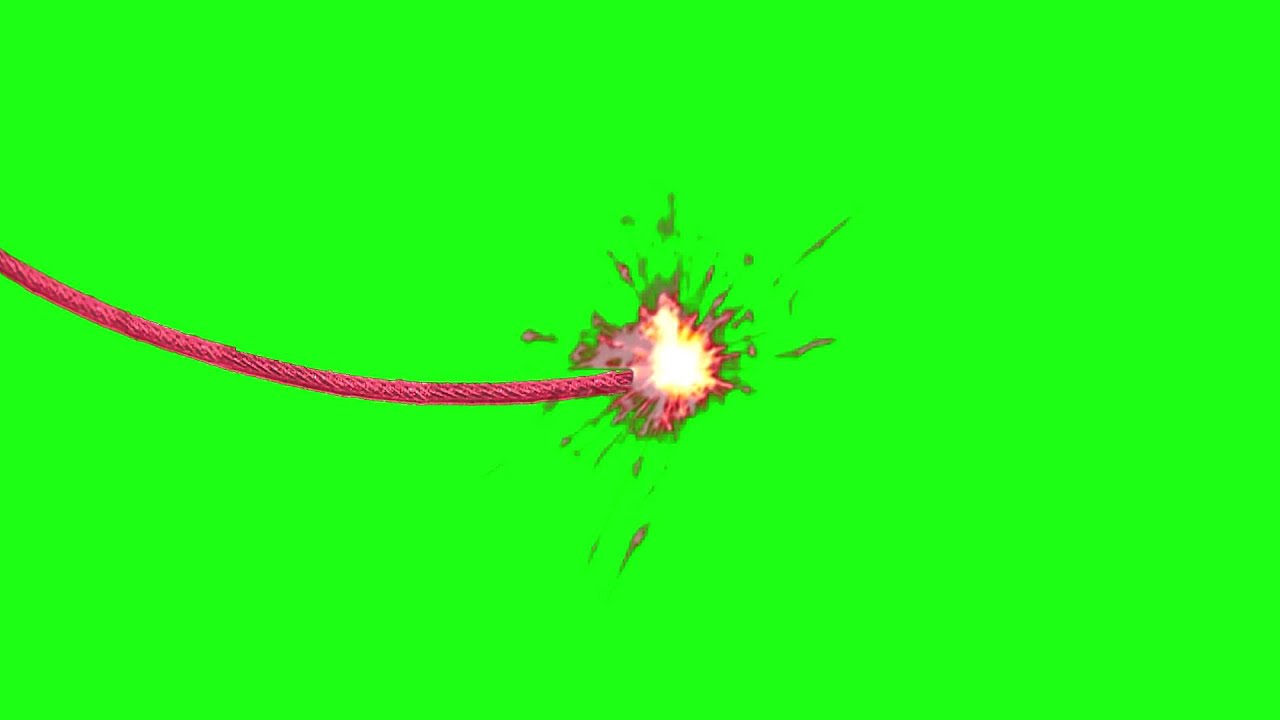 burning fuse 2 green screen \after effects \ chroma key 