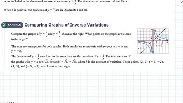 Algebra 2: 9-2: Graphing Inverse Variations