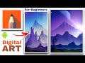 Autodesk sketchbook tutorial for beginners  imagination fantasy landscape  digital painting