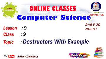Class 12 Computer Science | Destructors in C ++  (with Example) | 2nd Year Online Classes | Shahanaz