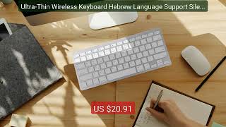 Ultra-Thin Wireless Keyboard Hebrew Language Support Silent Portab... — Best Deal 2026 | Shop Now! screenshot 3