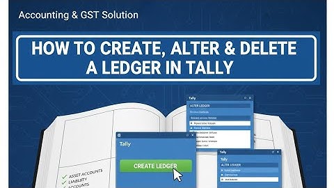 How to Create, Alter & Delete a Ledger in Tally #tallyprime #tally #accounting #gst