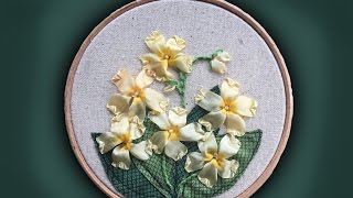 how to embroider a silk ribbon primrose group