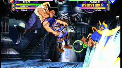 MvC2: Charlie Double Assist Crossfire Freeze Relaunch Continuation Combo