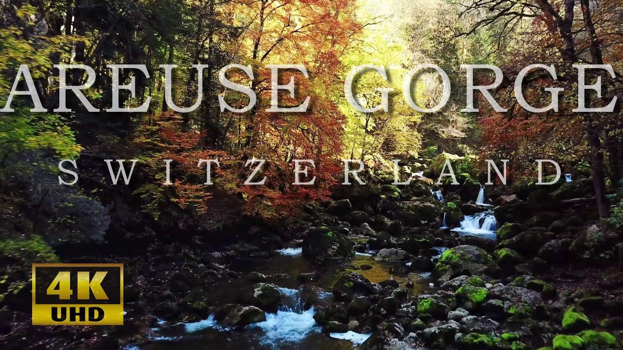 Amazing Switzerland: Golden Autumn - Areuse Gorge 4K UHD Aerial Footage