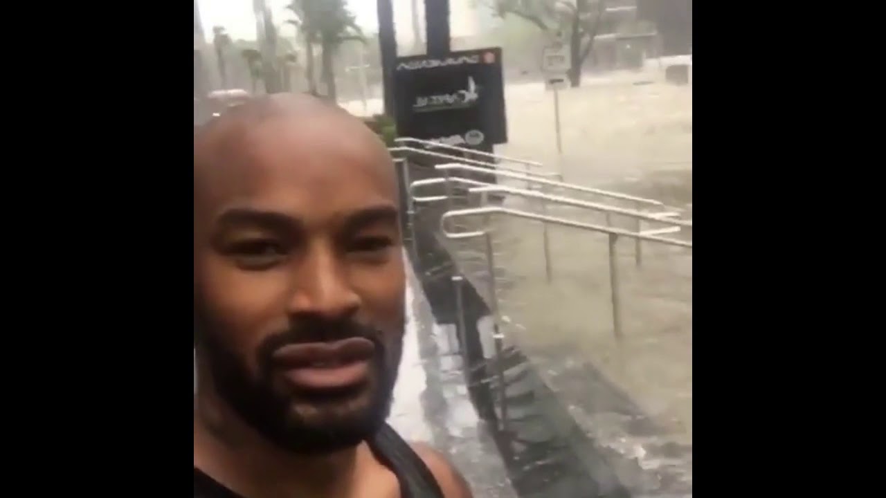 Model TYSON BECKFORD Showed Flooding in Miami Due to Hurricane Irma (VIDEOS)