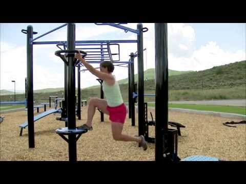 Bodyweight and anchor point post for outdoor fitness station