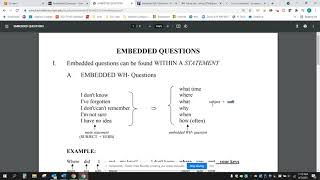 Embedded Questions - Quick Overview with Examples