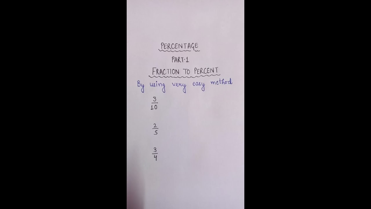 Fraction To PERCENTAGE How Convert Percent Percentage Trick Shorts