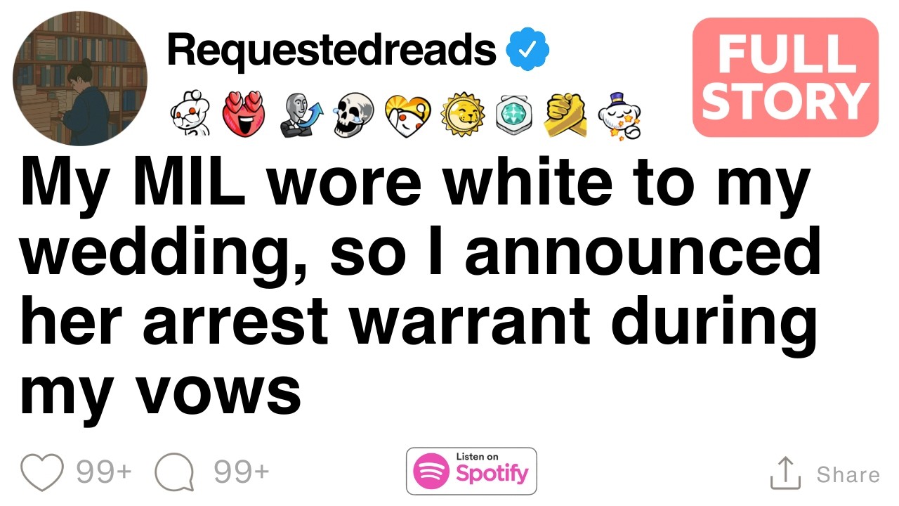 My MIL wore white to my wedding, so I announced her arrest warrant during my vows  [FULL STORY]