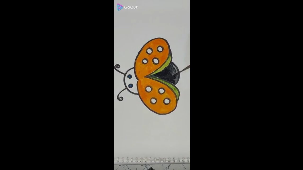 How to draw butterfly easy l monarch butterfly drawing and coloring l art tutorial - YouTube