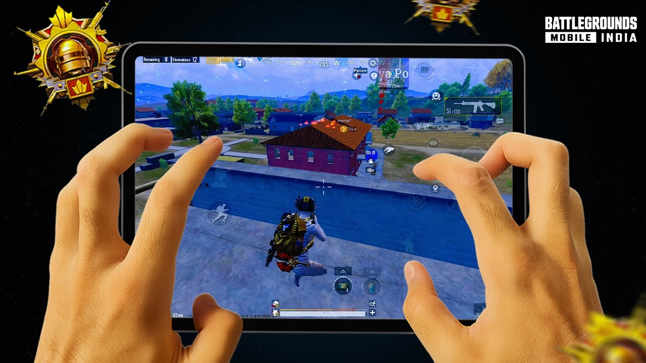 Handcam 🔥 iPad Pro M2 BGMI Test 120 Fps Gameplay / Graphics 4 Finger + Gyroscope