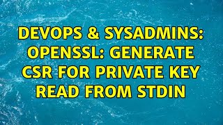 DevOps & SysAdmins: Openssl: Generate CSR for private key read from stdin Wealth