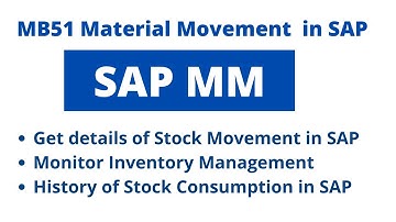 MB51 SAP MATERIAL MOVEMENT HISTORY WITH DOCUMENT LIST