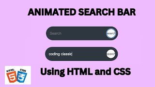 How to Create Animated Search Bar Using HTML  and CSS
