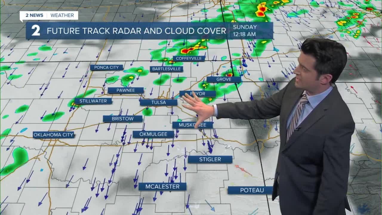 Cold front moves in Saturday night - YouTube
