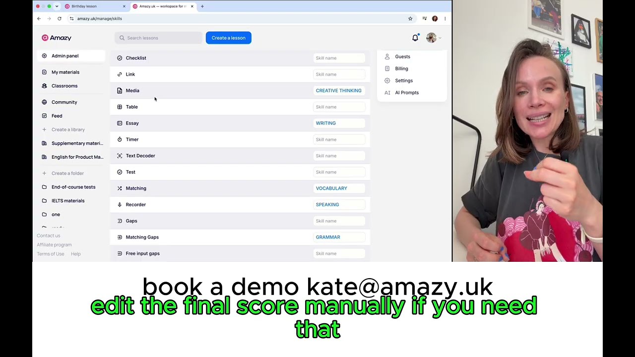 AI LESSON CREATION ON AMAZY