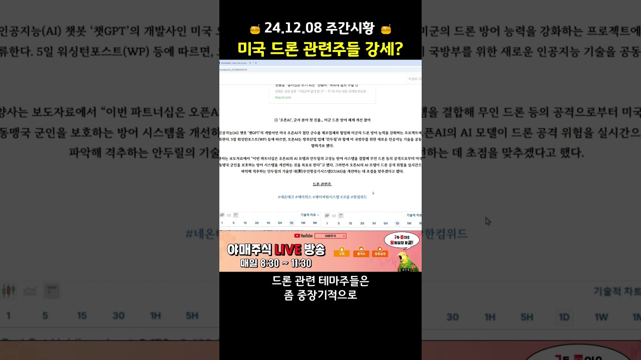 📺 라이브 주식방송] 드론 관련주 미래는 나쁘지 않다 - YouTube