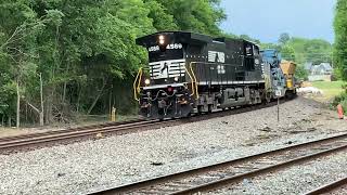 SB NS 94X GREX ballast train, NS AC44C6M 4569 leading LHF, Seneca, SC, 1635 hrs, Thurs 16 June 2022