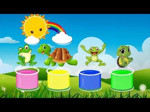 Learn colors in english with funny animals kids story tell funny video toddler cartoons nursery song