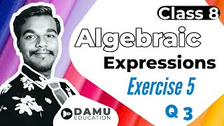 Algebraic Expressions | Ex 5 Q 3 | 8th Class | Damu Education | #AlgebraicExpressionsbyDamuSir #Damu